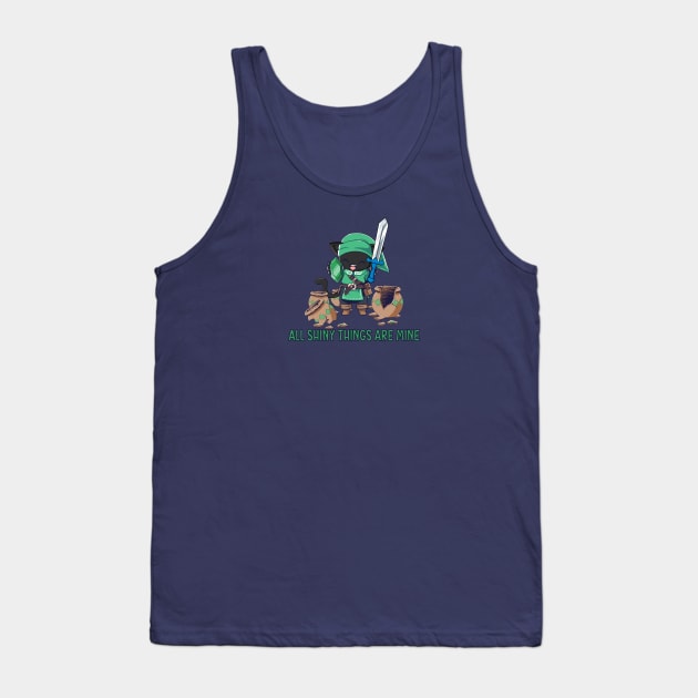 Cute black cat adventurer All shiny things are mine Tank Top by Myanko